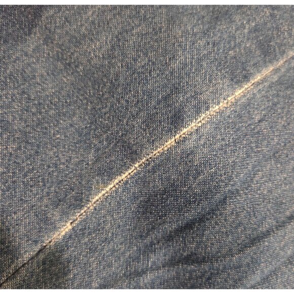 Vtg. Bobbie Brooks Dress Cottage Maxi Sz M Embroidered Floral Denim Modest Tie - Picture 15 of 16